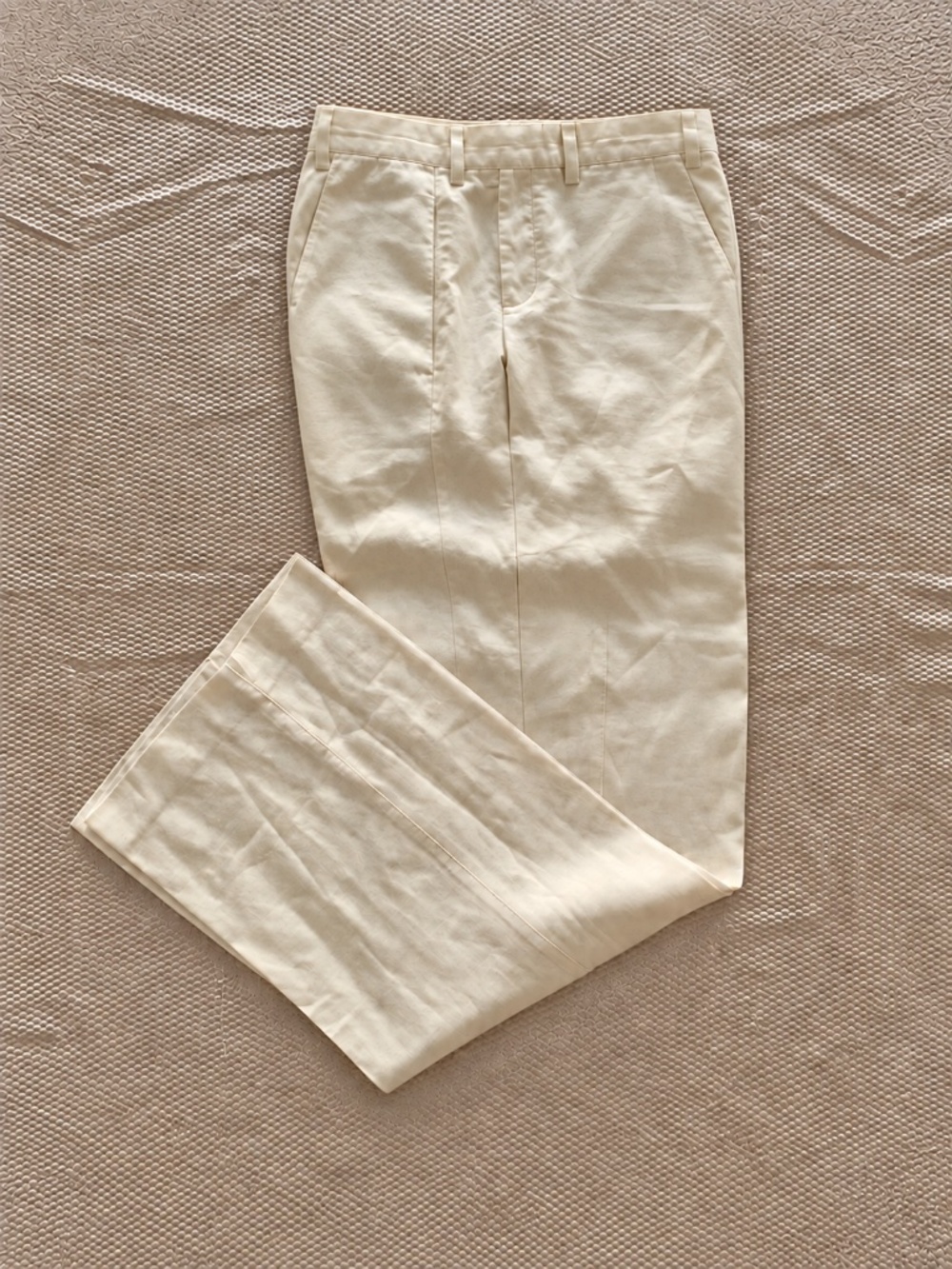 Vintage Y2K Banana Republic 34R Linen Blend Ivory Pants